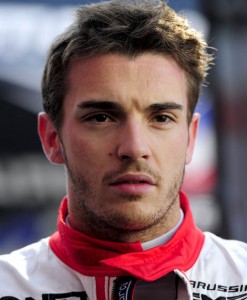 (FILES) A file picture taken on March 2, 2013 at Catalunya's racetrack in Montmelo, near Barcelona, shows Marussia's F1 French driver Jules Bianchi during the Formula One test days.   AFP PHOTO/ JOSEP LAGO